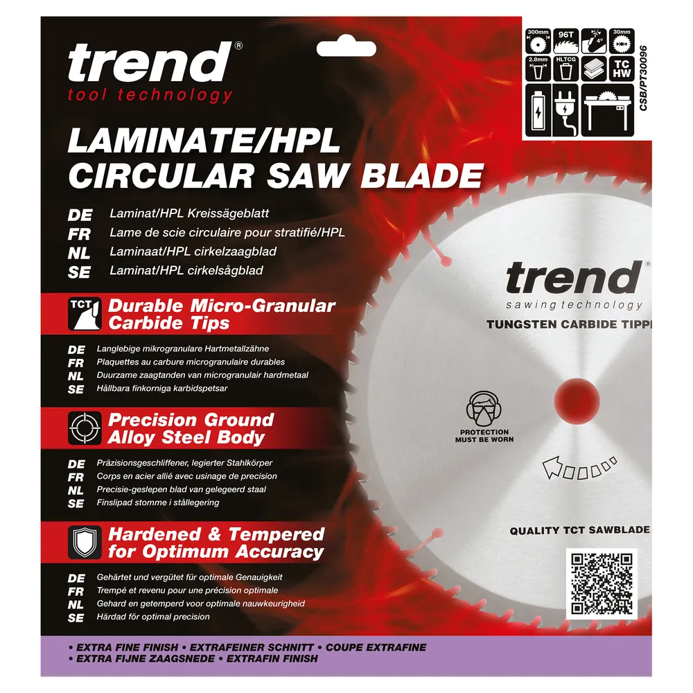 Trend laminat/HPL- Cirkelsågsklinga 300mm x 30mm x 96T