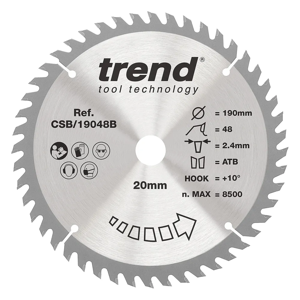 Trend Trä- Cirkelsågsklinga 190mm x 20mm x 48T