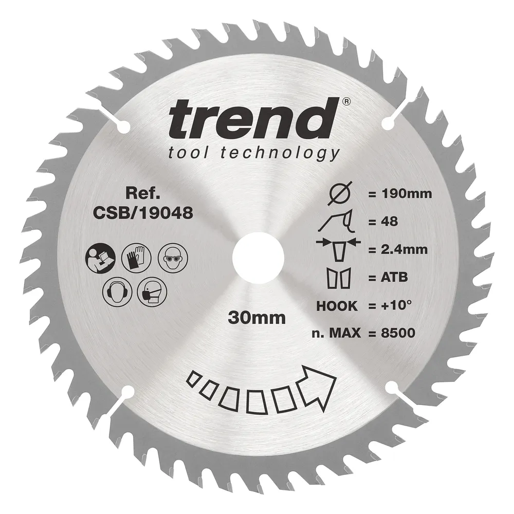 Trend Trä- Cirkelsågsklinga 190mm x 30mm x 48T