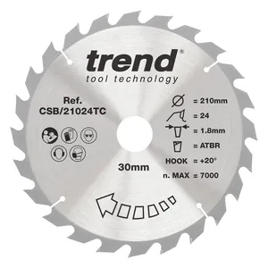 Trend Trä- Batteri- ATBR Cirkelsågsklinga 210mm x 30mm x 24T