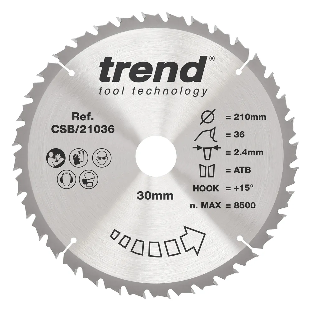 Trend Trä- Cirkelsågsklinga 210mm x 30mm x 36T