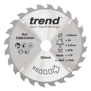 Trend Trä- Cirkelsågsklinga 230mm x 30mm x 24T