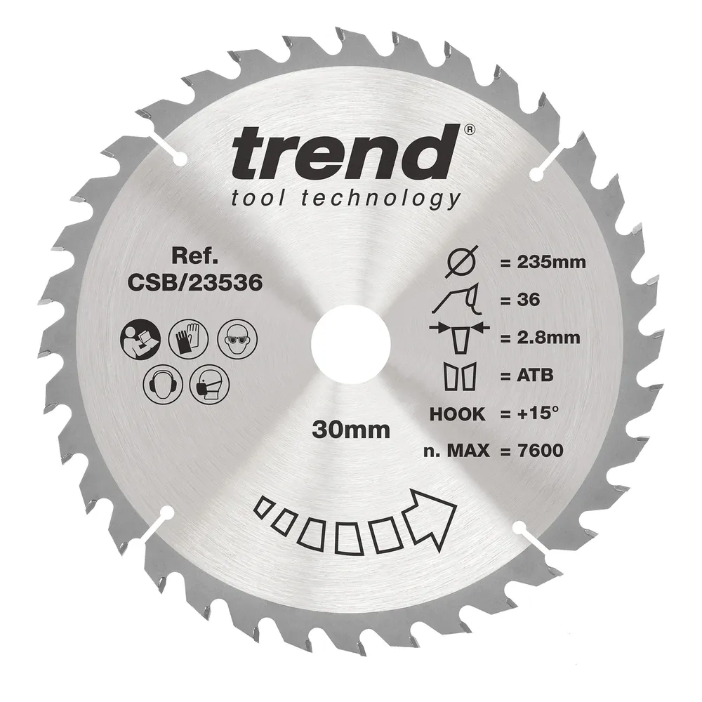 Trend Trä- Cirkelsågsklinga 235mm x 30mm x 36T