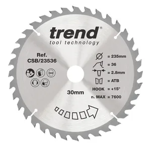 Trend Trä- Cirkelsågsklinga 235mm x 30mm x 36T