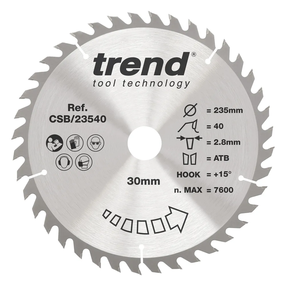 Trend Trä- Cirkelsågsklinga 235mm x 30mm x 40T