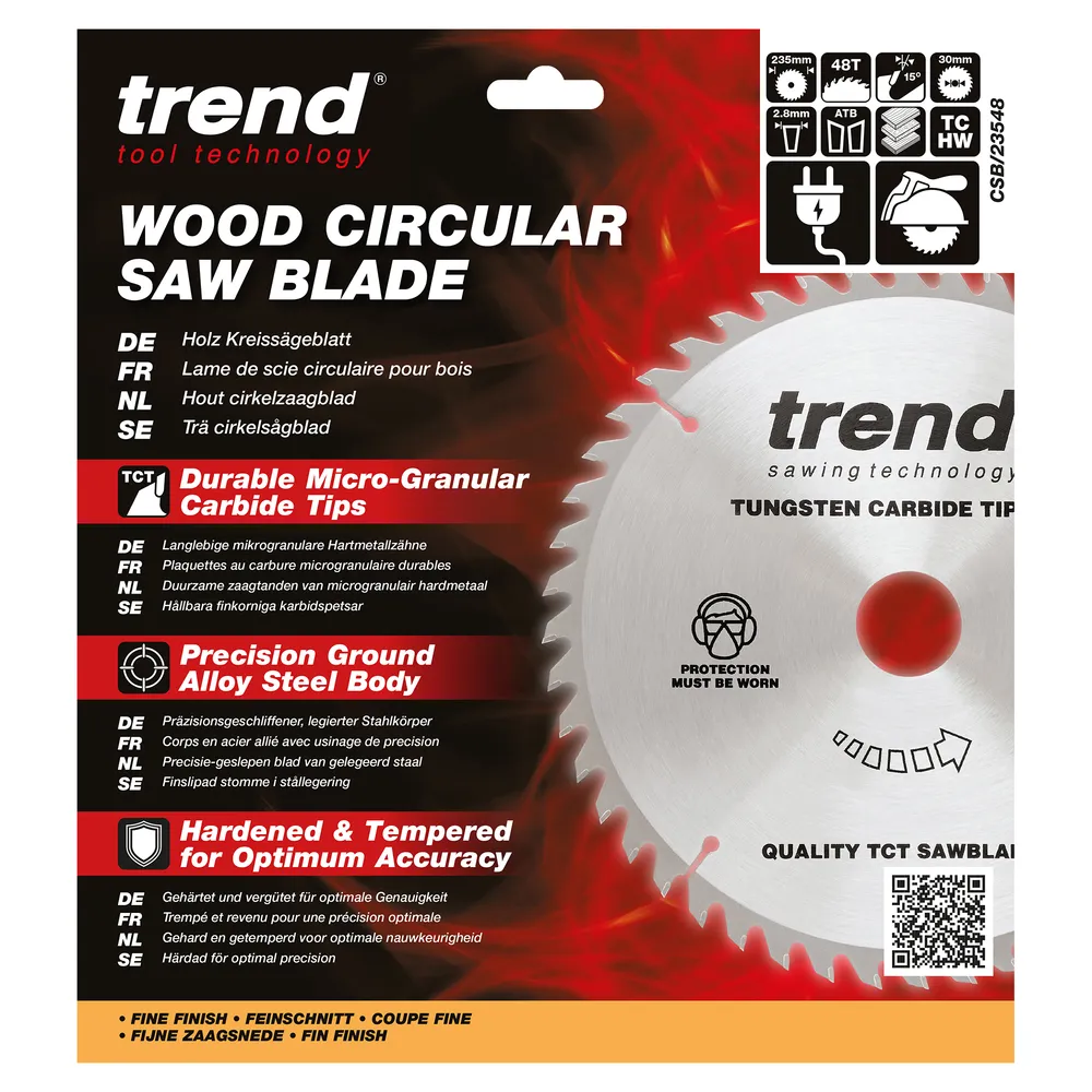 Trend Trä- Cirkelsågsklinga 235mm x 30mm x 48T