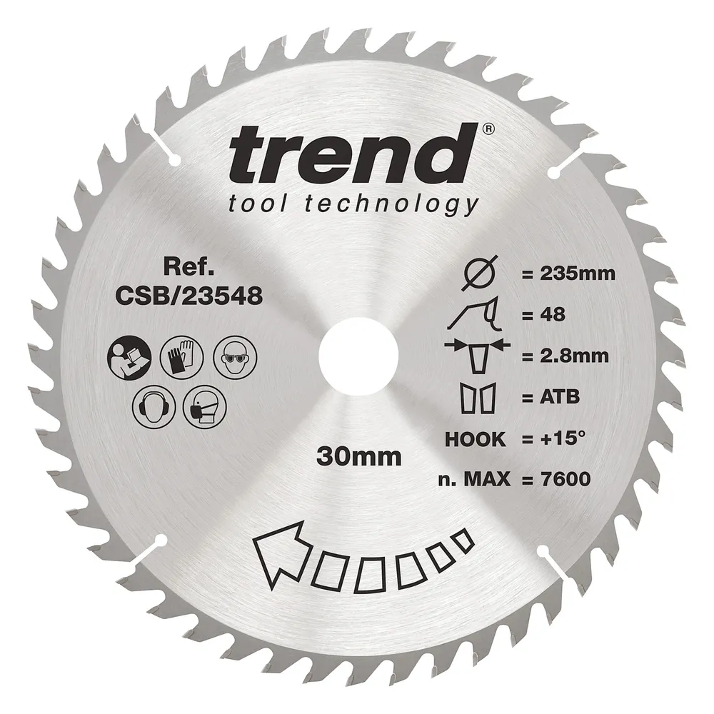 Trend Trä- Cirkelsågsklinga 235mm x 30mm x 48T