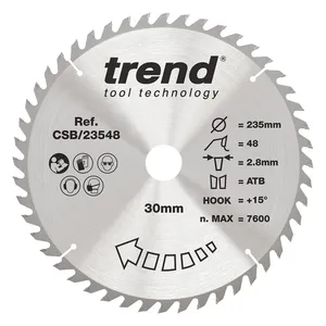 Trend Trä- Cirkelsågsklinga 235mm x 30mm x 48T