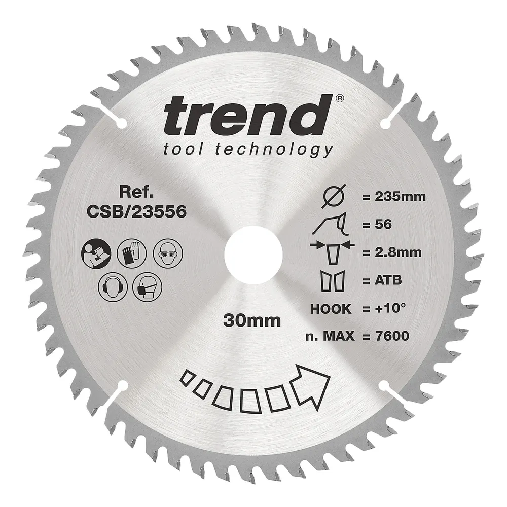 Trend Trä- Cirkelsågsklinga 235mm x 30mm x 56T