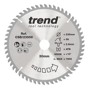 Trend Trä- Cirkelsågsklinga 235mm x 30mm x 56T