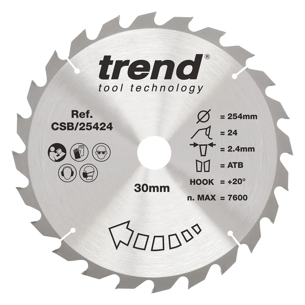 Trend Trä- Cirkelsågsklinga 254mm x 30mm x 24T