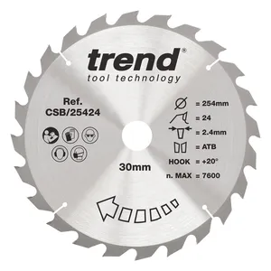 Trend Trä- Cirkelsågsklinga 254mm x 30mm x 24T