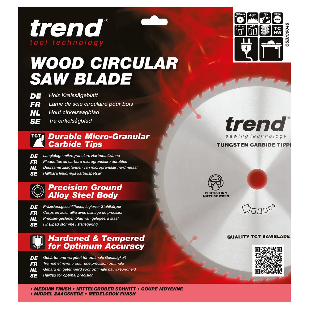 Trend Trä- Cirkelsågsklinga 300mm x 30mm x 48T