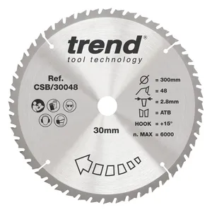 Trend Trä- Cirkelsågsklinga 300mm x 30mm x 48T