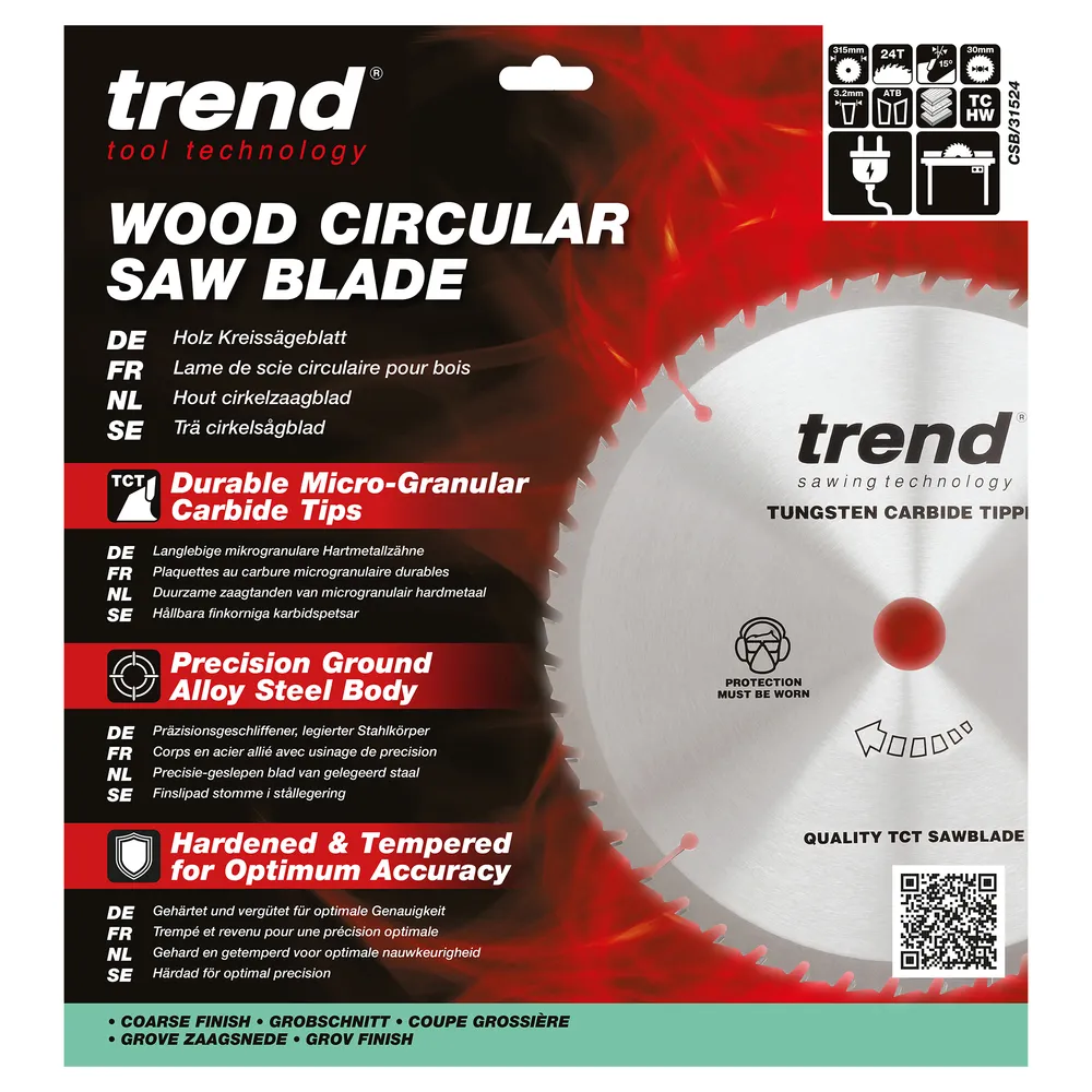 Trend Trä- Cirkelsågsklinga 315mm x 30mm x 24T