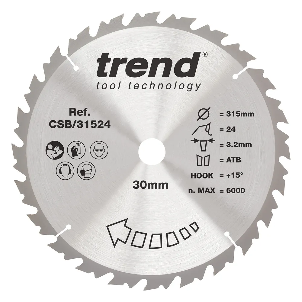 Trend Trä- Cirkelsågsklinga 315mm x 30mm x 24T