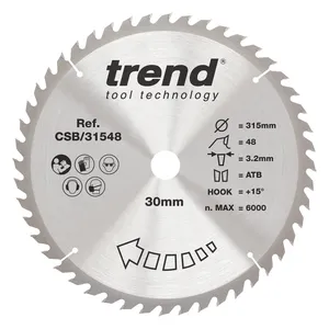 Trend Trä- Cirkelsågsklinga 315mm x 30mm x 48T