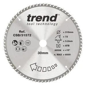 Trend Trä- Cirkelsågsklinga 315mm x 30mm x 72T