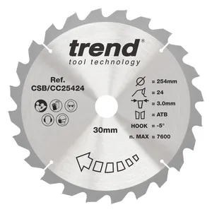 Trend Trä- Kap & Gersåg- Sågklinga 254mm x 30mm x 24T