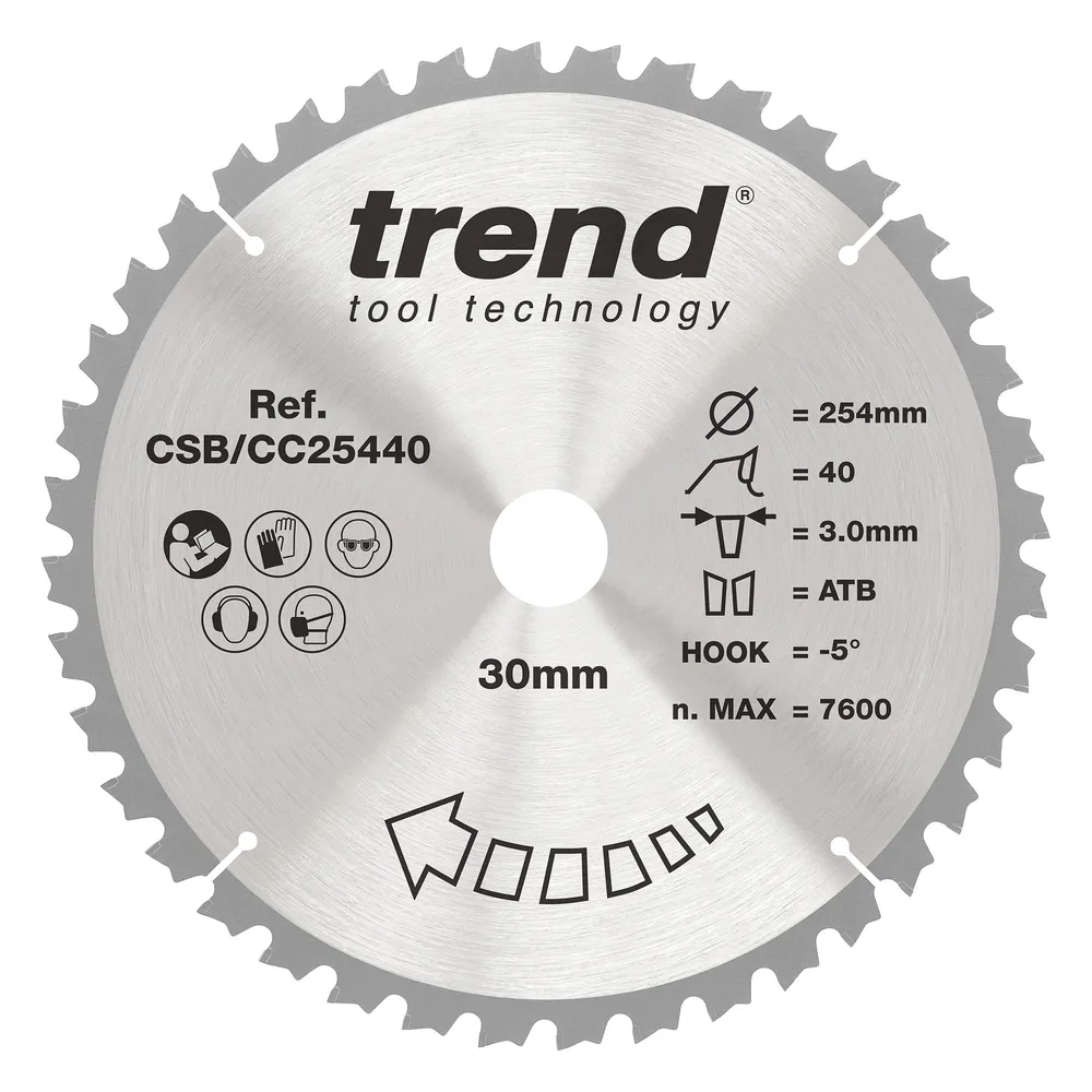 Trend Trä- Kap & Gersåg- Sågklinga 254mm x 30mm x 40T