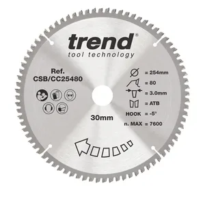 Trend Trä- Kap & Gersåg- Sågklinga 254mm x 30mm x 80T
