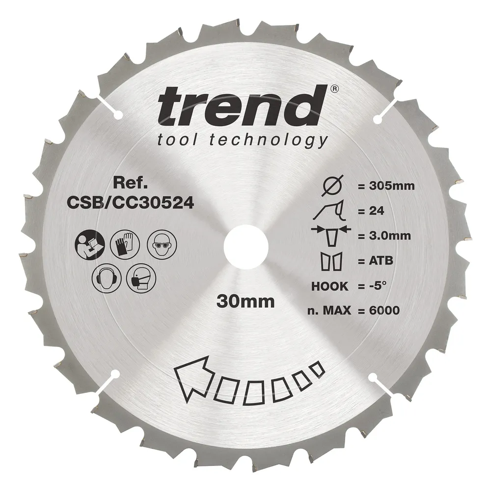 Trend Trä- Kap & Gersåg- Sågklinga 305mm x 30mm x 24T