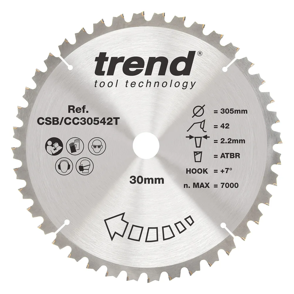 Trend Trä- Batteri- ATBR Kap & Gersåg- Sågklinga 305mm x 30mm x 42T