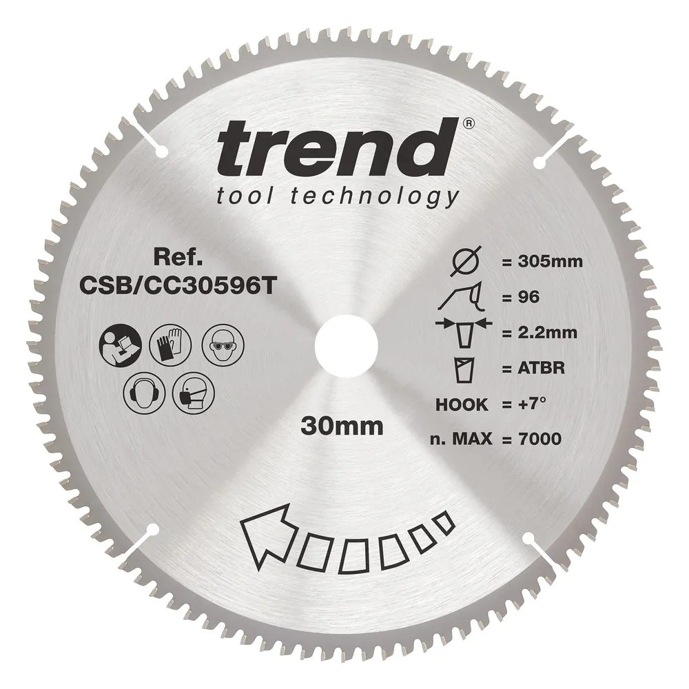 Trend Trä- Batteri- ATBR Kap & Gersåg- Sågklinga 305mm x 30mm x 96T