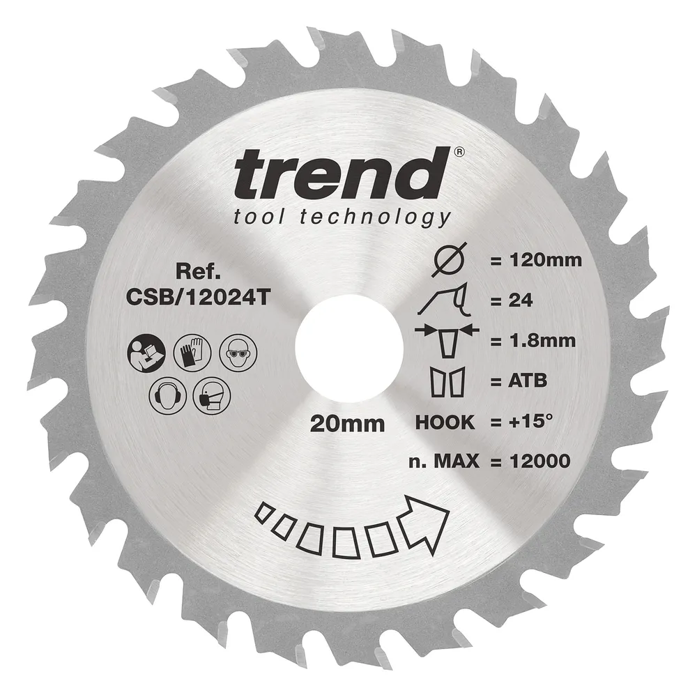 Trend Trä- Batteri- Cirkelsågsklinga 120mm x 20mm x 24T
