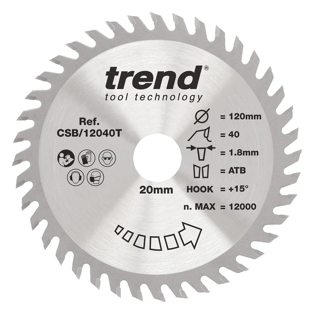Trend Trä- Batteri- Cirkelsågsklinga 120mm x 20mm x 40T