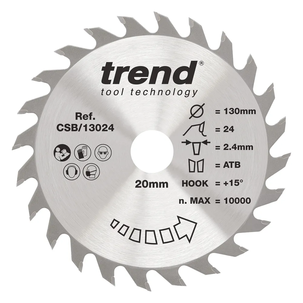 Trend Trä- Cirkelsågsklinga 130mm x 20mm x 24T