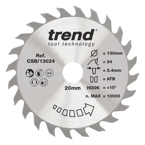 Trend Trä- Cirkelsågsklinga 130mm x 20mm x 24T