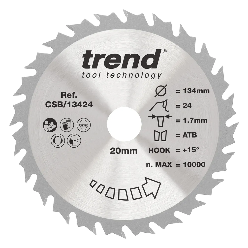 Trend Trä- Cirkelsågsklinga 134mm x 20mm x 24T