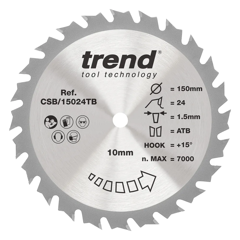 Trend Trä- Batteri- Cirkelsågsklinga 150mm x 10mm x 24T