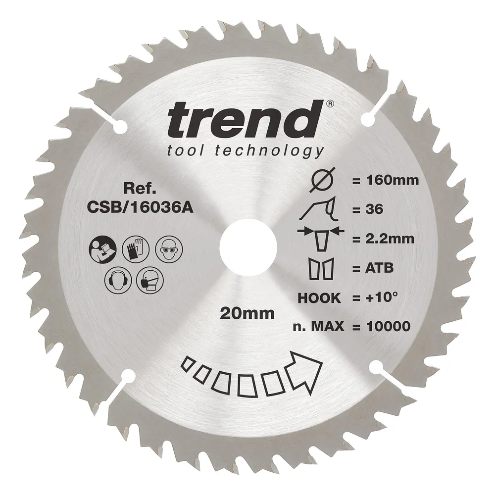 Trend Trä- Cirkelsågsklinga 160mm x 20mm x 36T