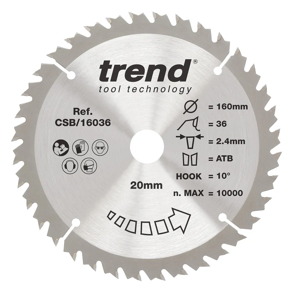 Trend Trä- Cirkelsågsklinga 160mm x 20mm x 36T