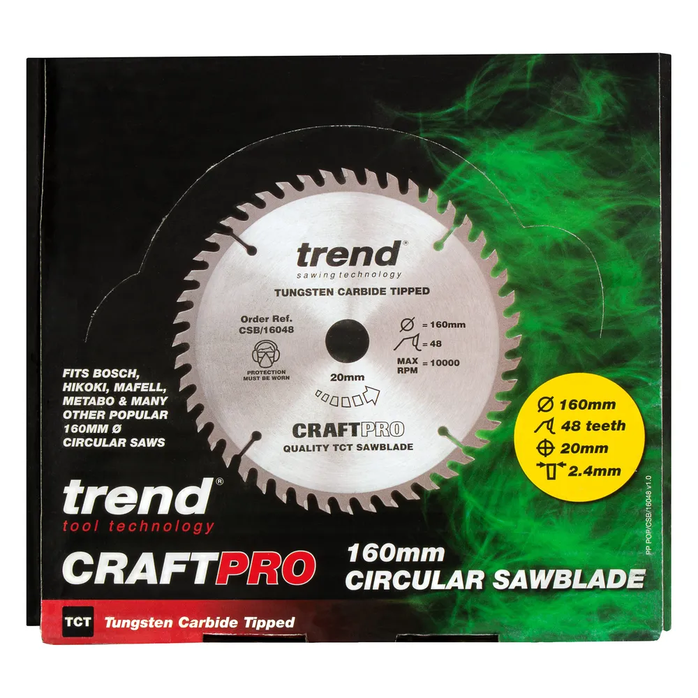 Trend Trä- Cirkelsågsklinga 160mm x 20mm x 48T