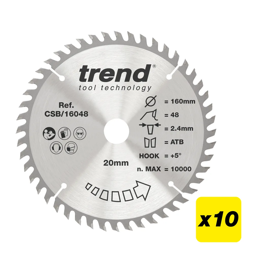 Trend Trä- Cirkelsågsklinga 160mm x 20mm x 48T