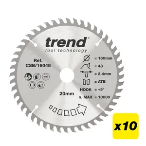 Trend Trä- Cirkelsågsklinga 160mm x 20mm x 48T