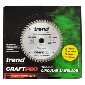 Trend Trä- Cirkelsågsklinga 165mm x 20mm x 48T