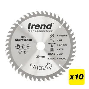 Trend Trä- Cirkelsågsklinga 165mm x 20mm x 48T