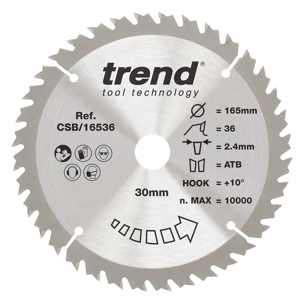 Trend Trä- Cirkelsågsklinga 165mm x 30mm x 36T
