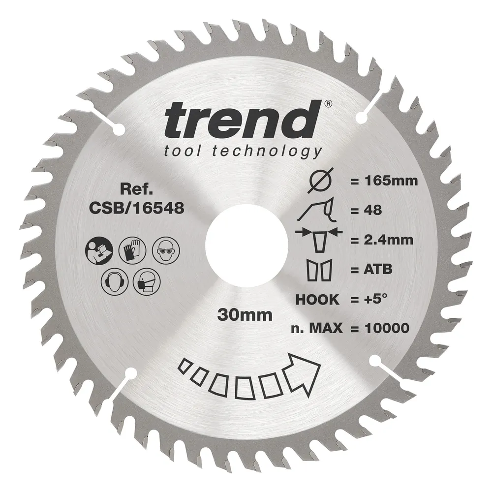 Trend Trä- Cirkelsågsklinga 165mm x 30mm x 48T