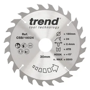 Trend Trä- Cirkelsågsklinga 180mm x 30mm x 24T