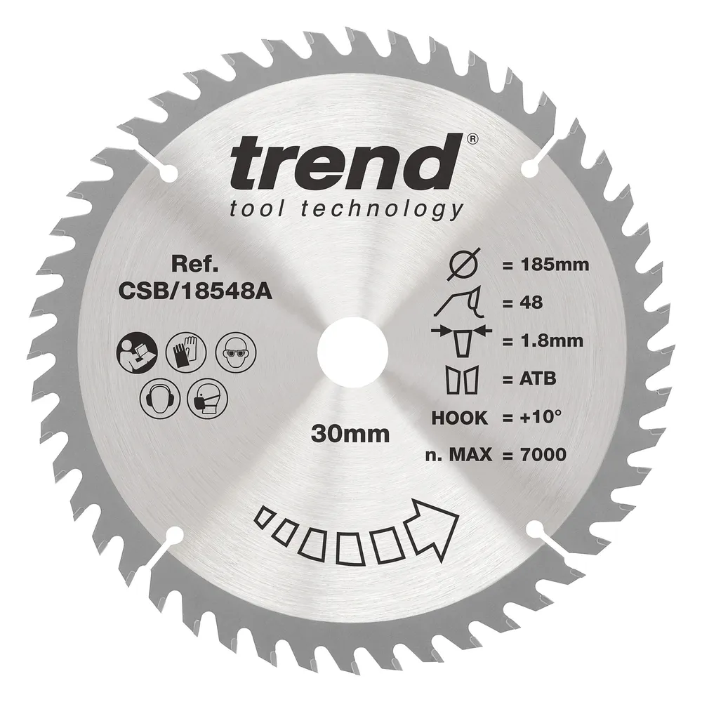 Trend Trä- Batteri- Cirkelsågsklinga 185mm x 30mm x 48T