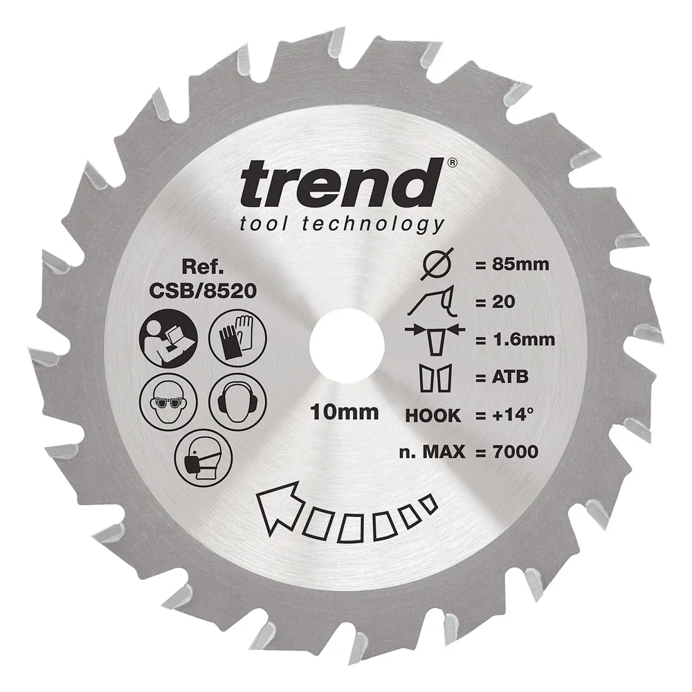Trend Trä- Cirkelsågsklinga 85mm x 10mm x 20T