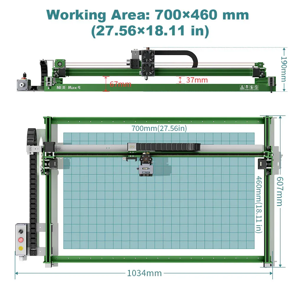 NEJE Max 4 V2 E80 Lasergravering & Laserskärning