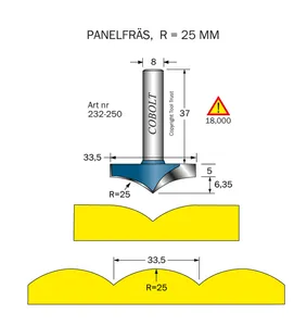 Panelfräs R=25 D=33.5 L=11.35 S=8 Cobolt ®