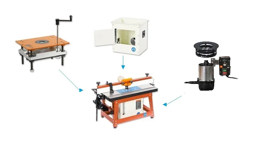 UJK Kompakt Fräsbord bänk inkl lyft och UJK fräsmotor Inkl. frakt