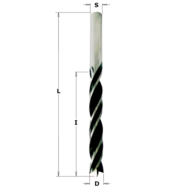 Träspiralborr centrumspets diameter 3-12mm